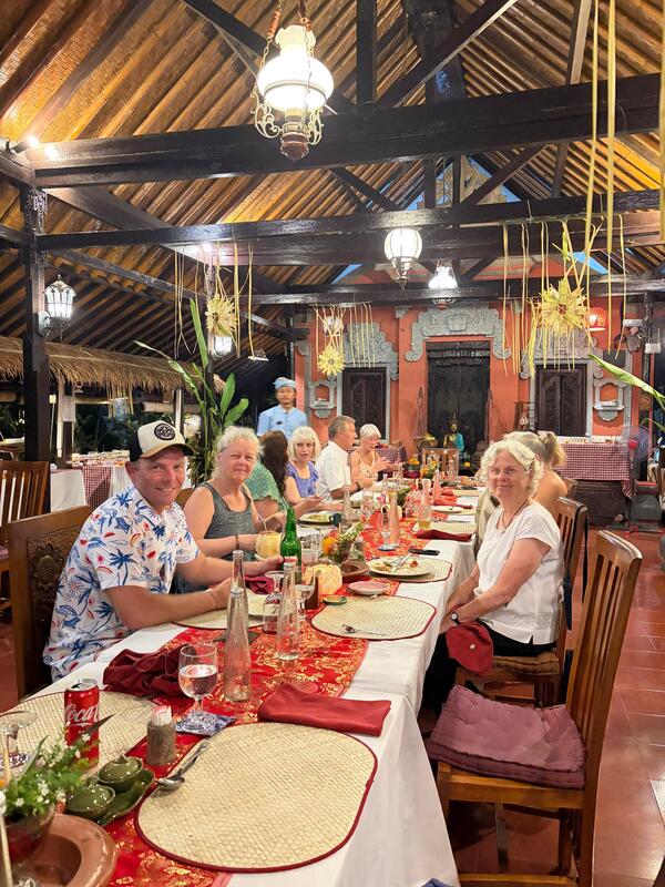 Guests sharing a meal together